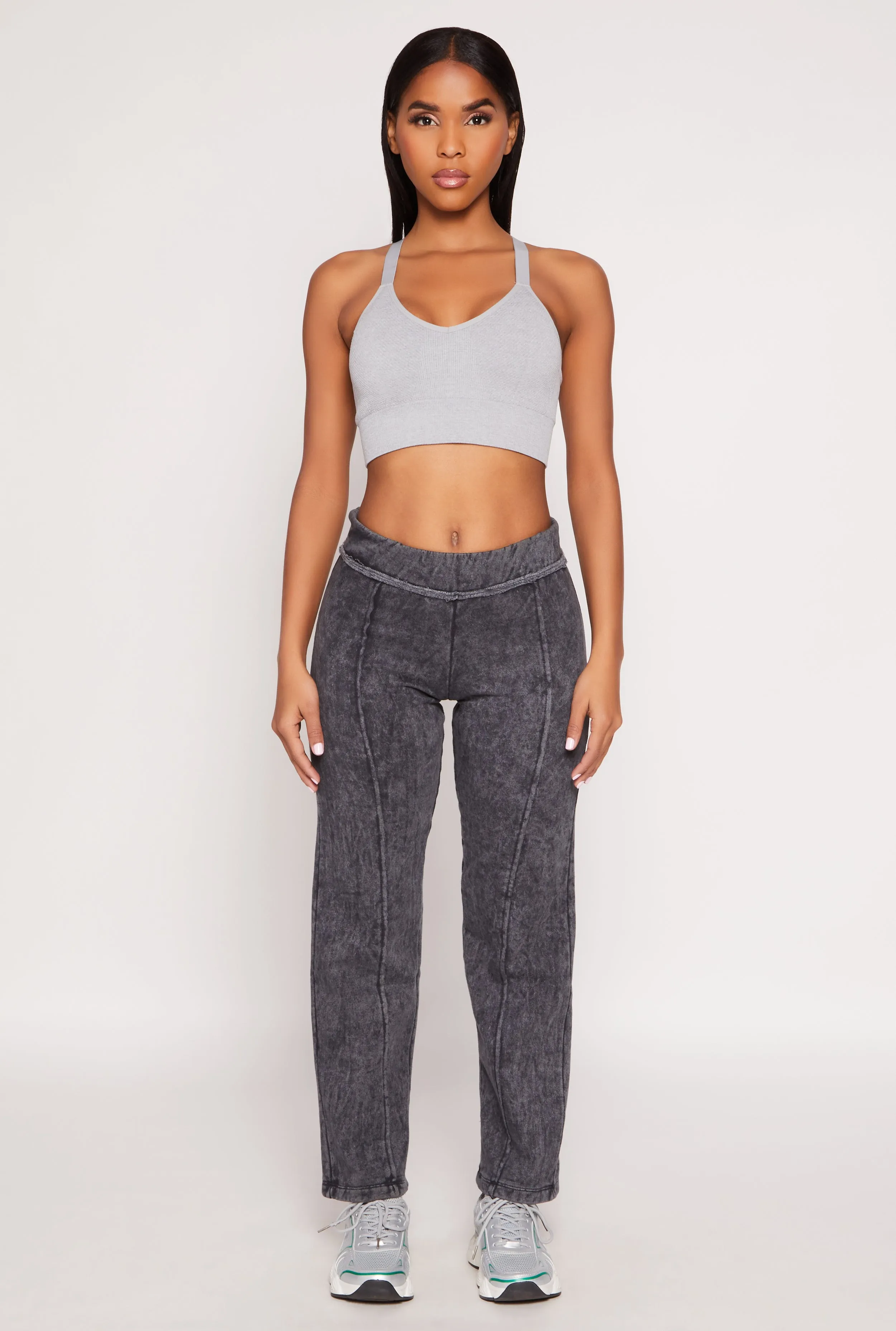 Fleece Acid Wash Pintuck Sweatpants sold by Rainbow