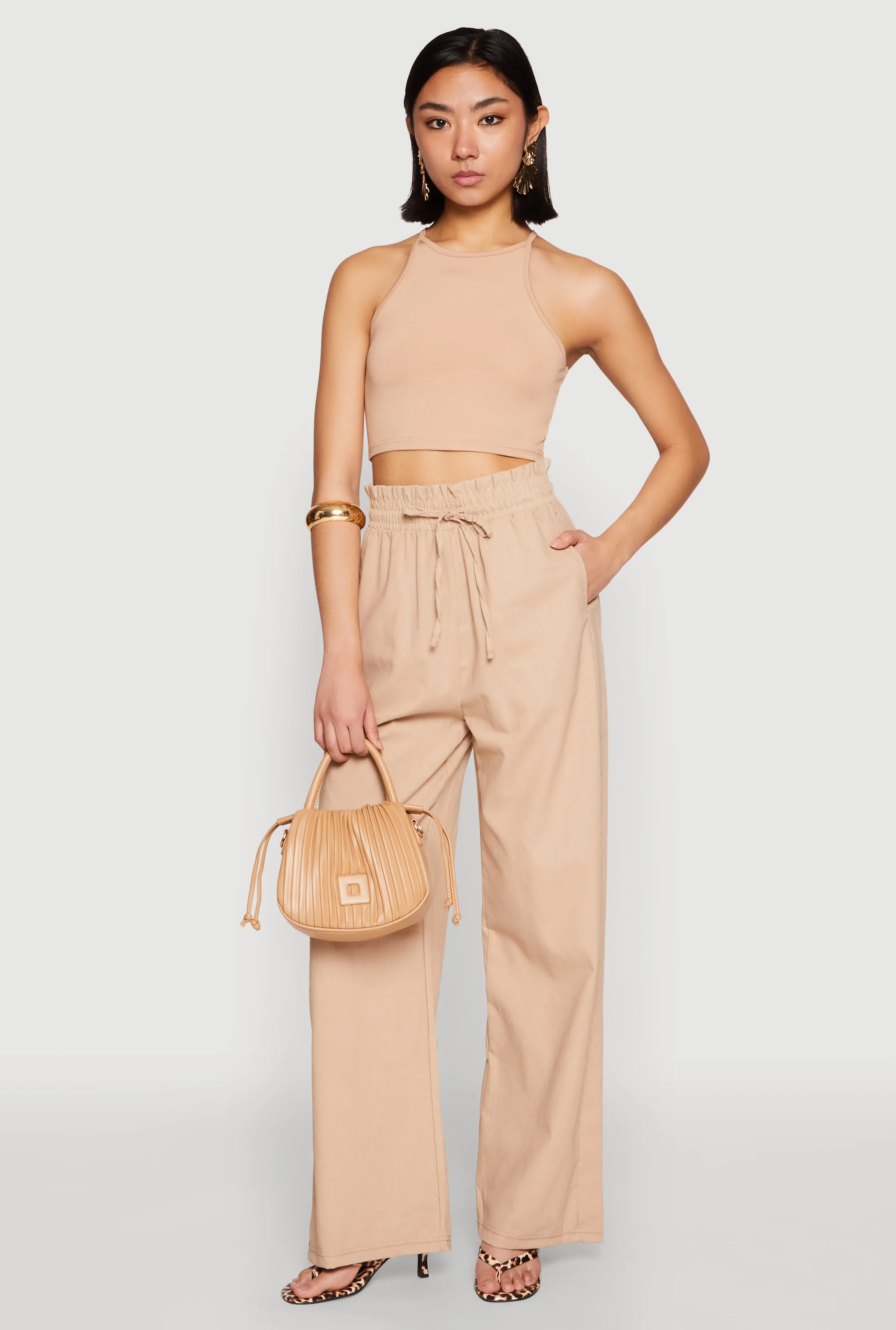 Drawstring Linen Wide Leg Pants sold by Rainbow product image thumbnail 3