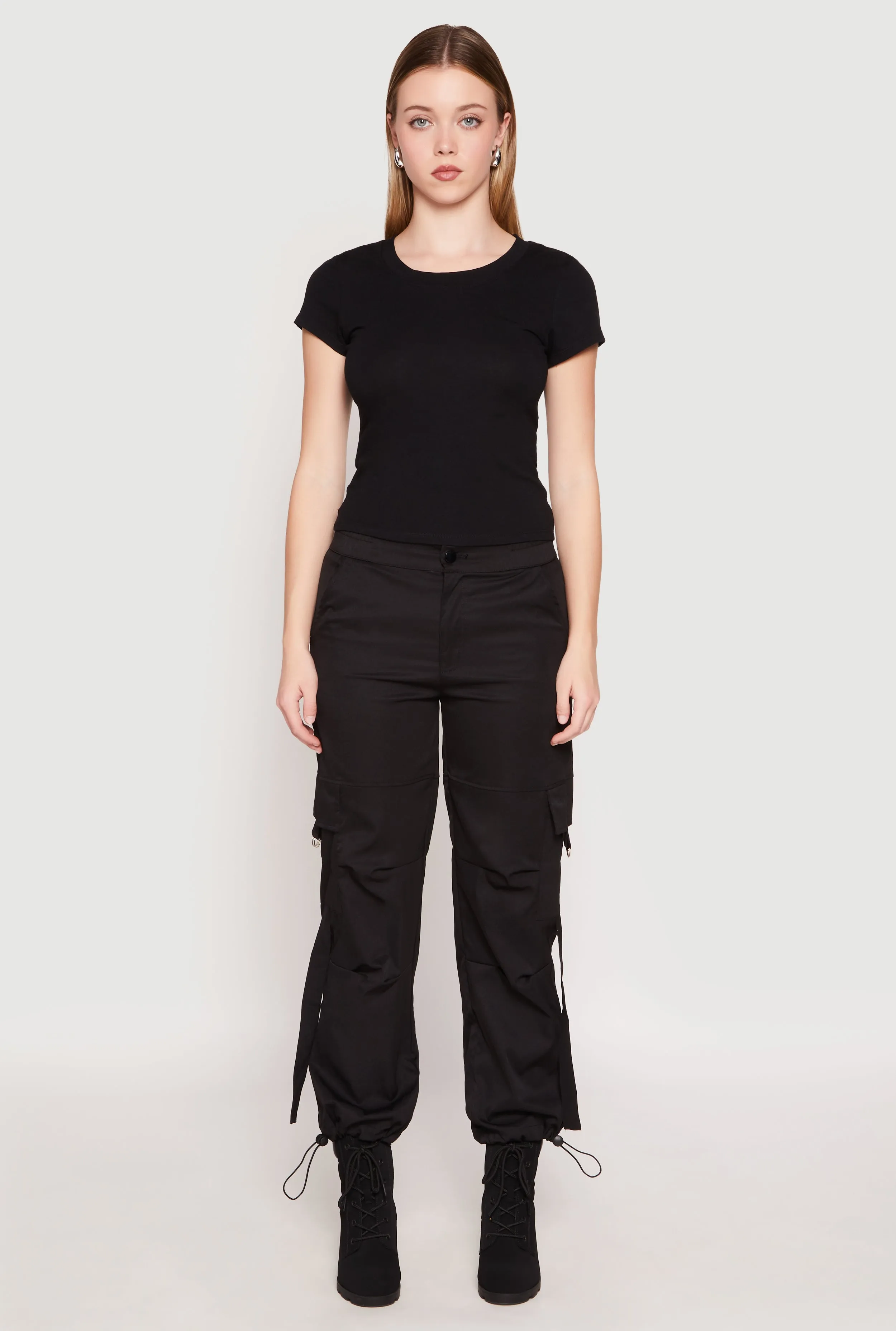 Toggle Drawstring Hem Cargo Pants sold by Rainbow