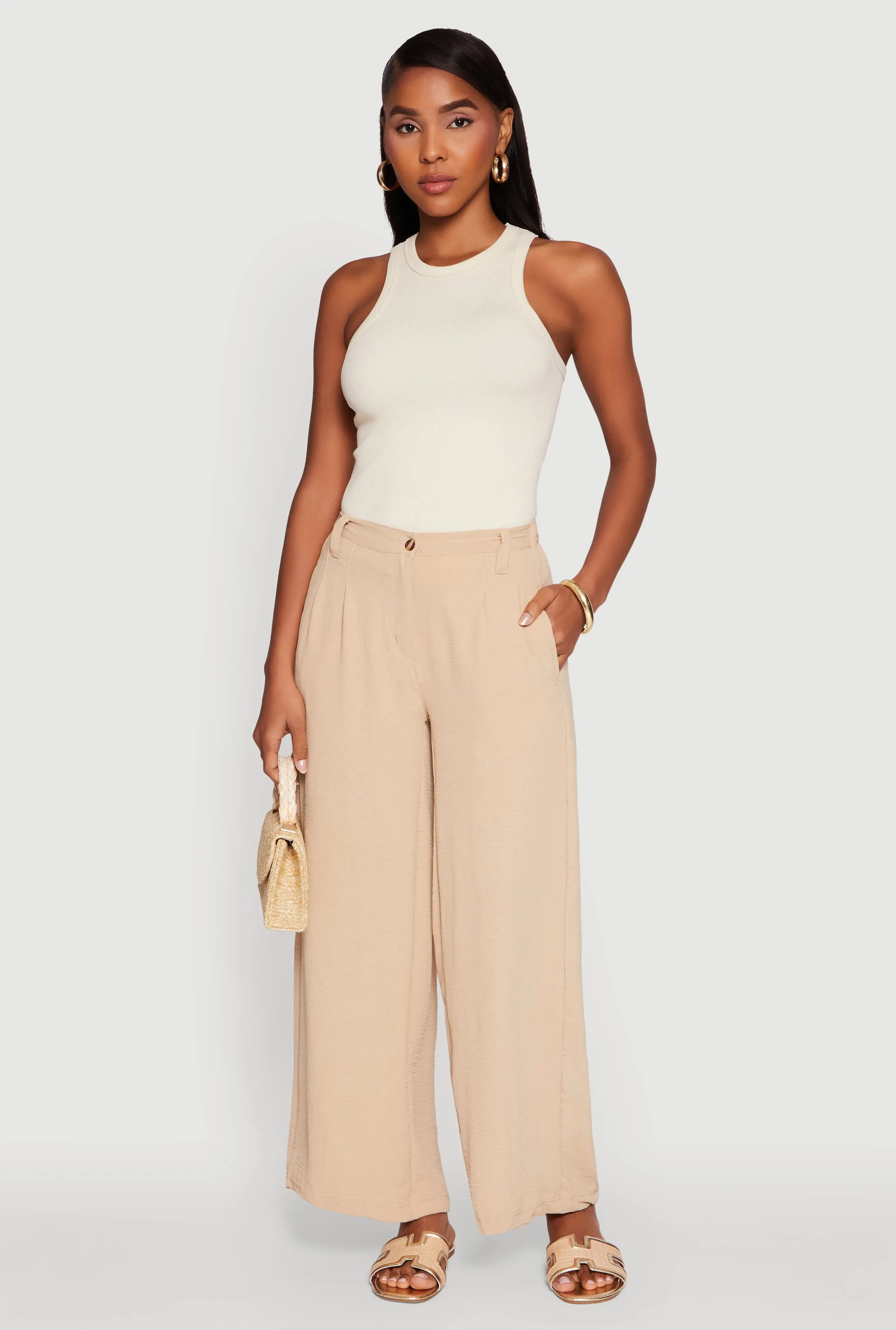 Trendy High Waisted Wide-Leg Palazzo Pants sold by Rainbow product image thumbnail 2