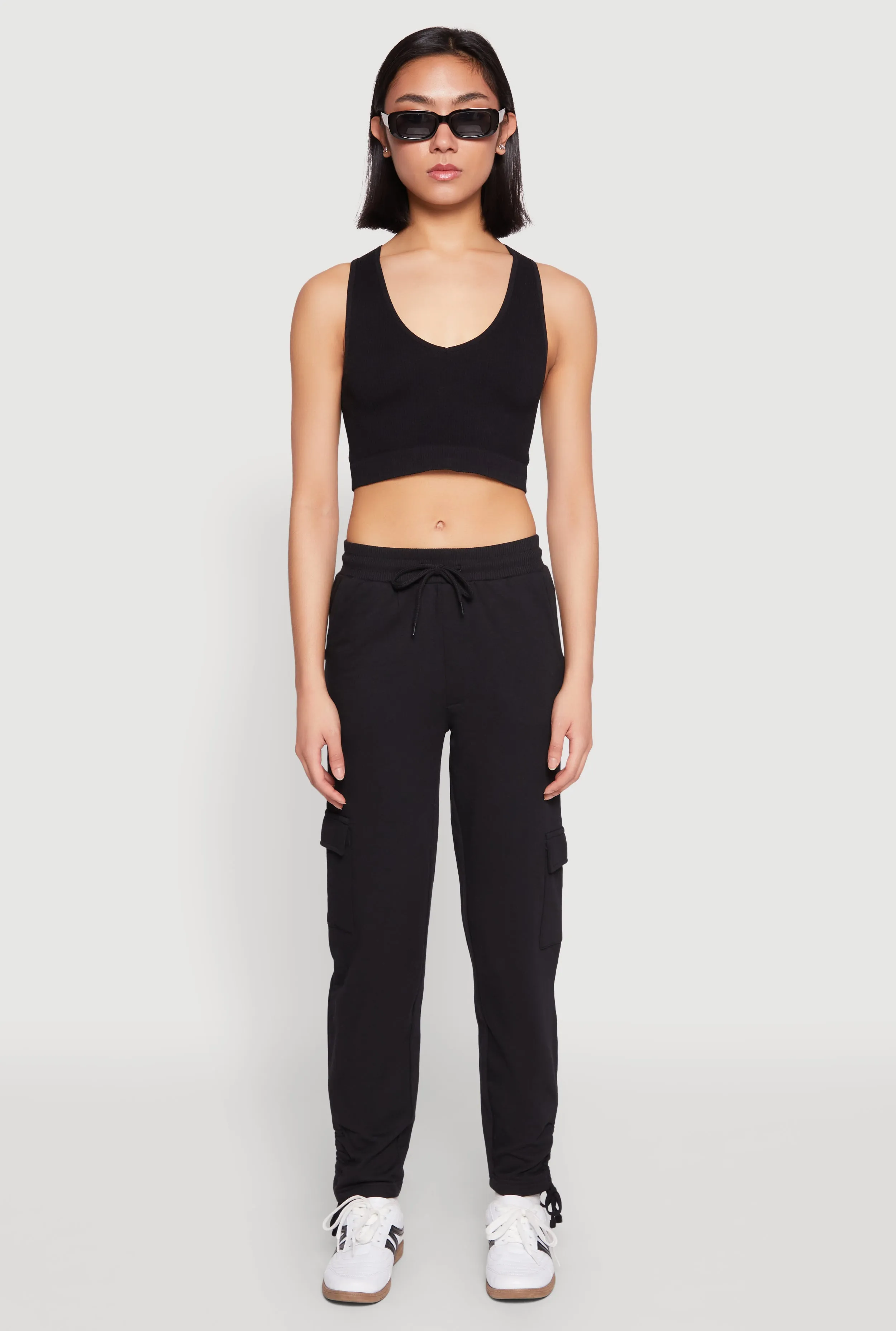 Fleece Ruched Hem Cargo Sweatpants sold by Rainbow