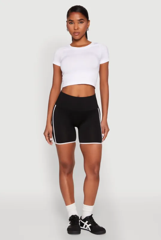 Contrast Trim Biker Shorts sold by Rainbow
