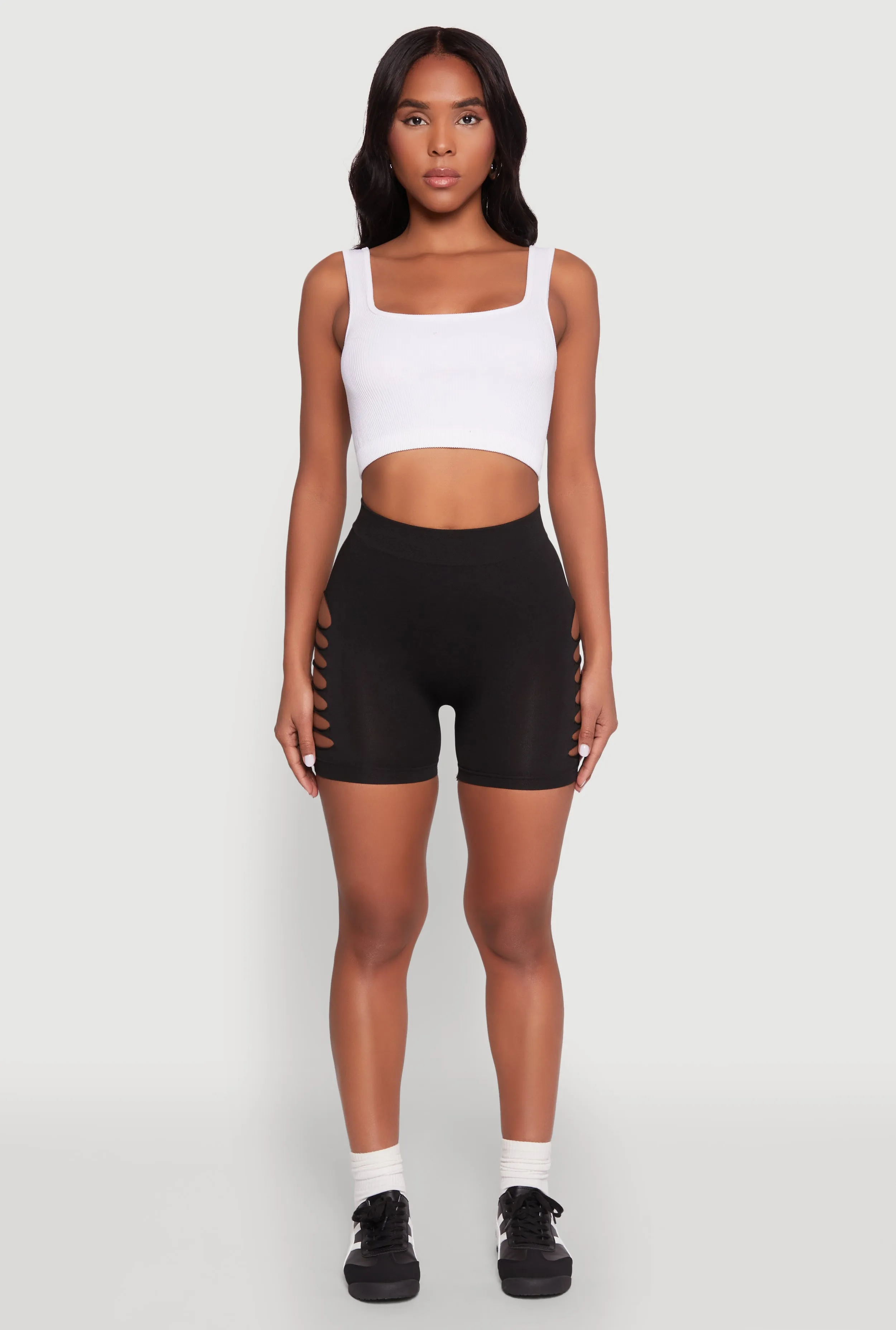 Side Slashed Biker Shorts sold by Rainbow