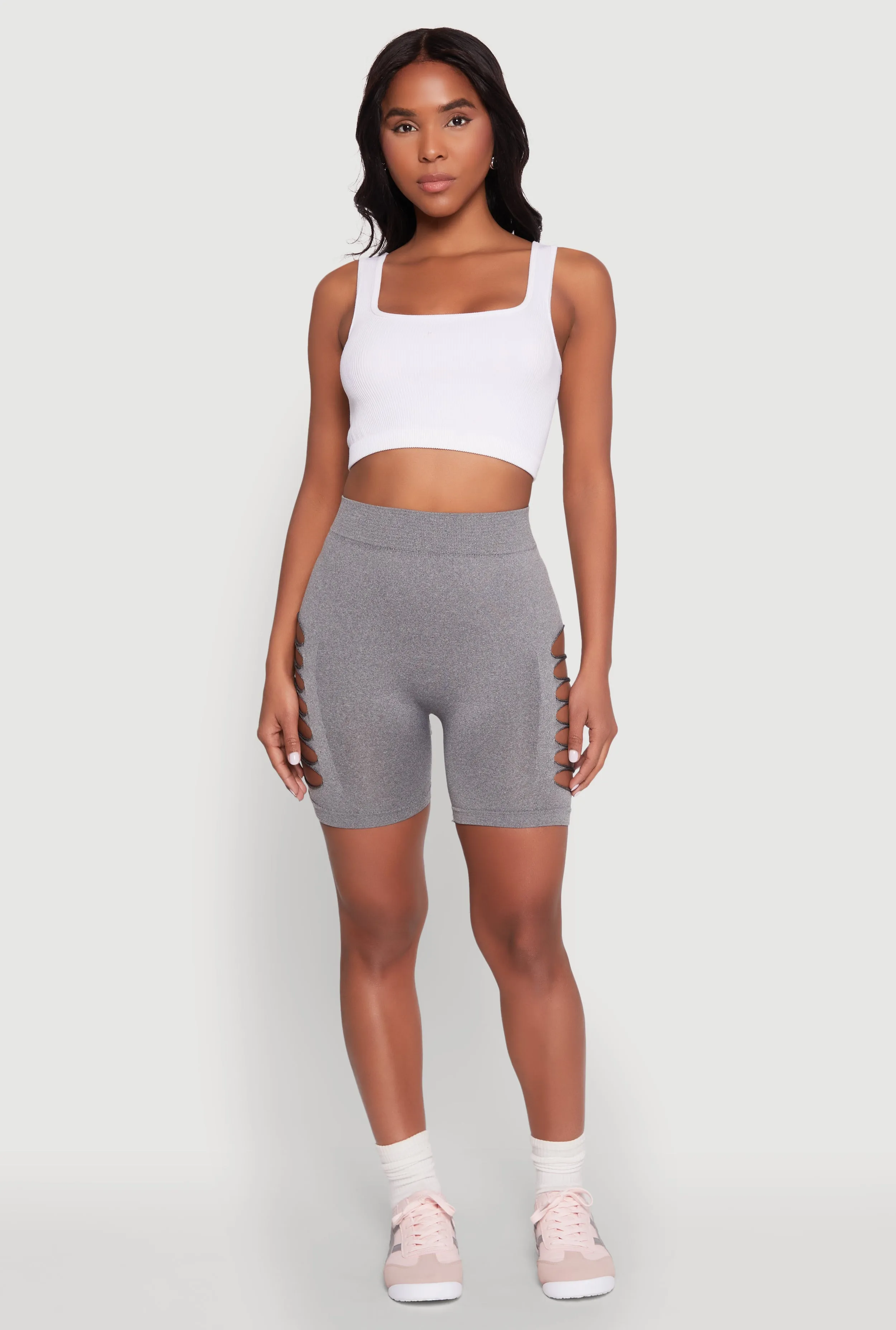 Side Slashed Biker Shorts sold by Rainbow product image thumbnail 2