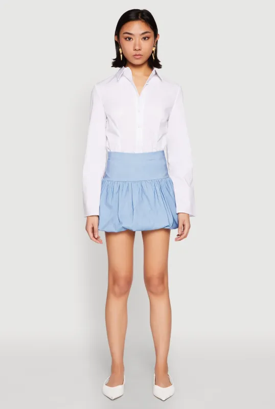 Poplin Bubble Mini Skirt sold by Rainbow
