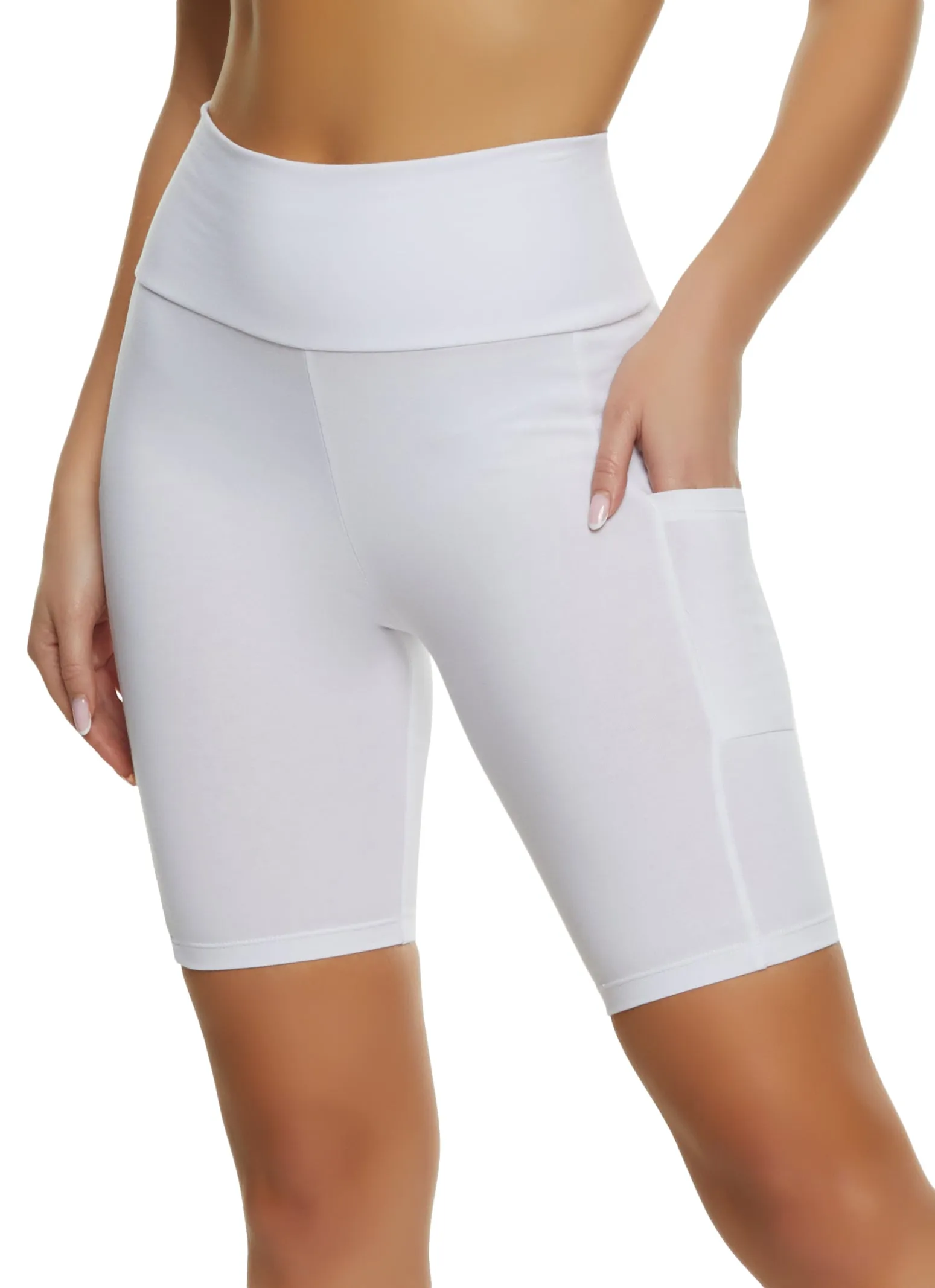 High Waisted Side Pocket Biker Shorts sold by Rainbow product image thumbnail 4