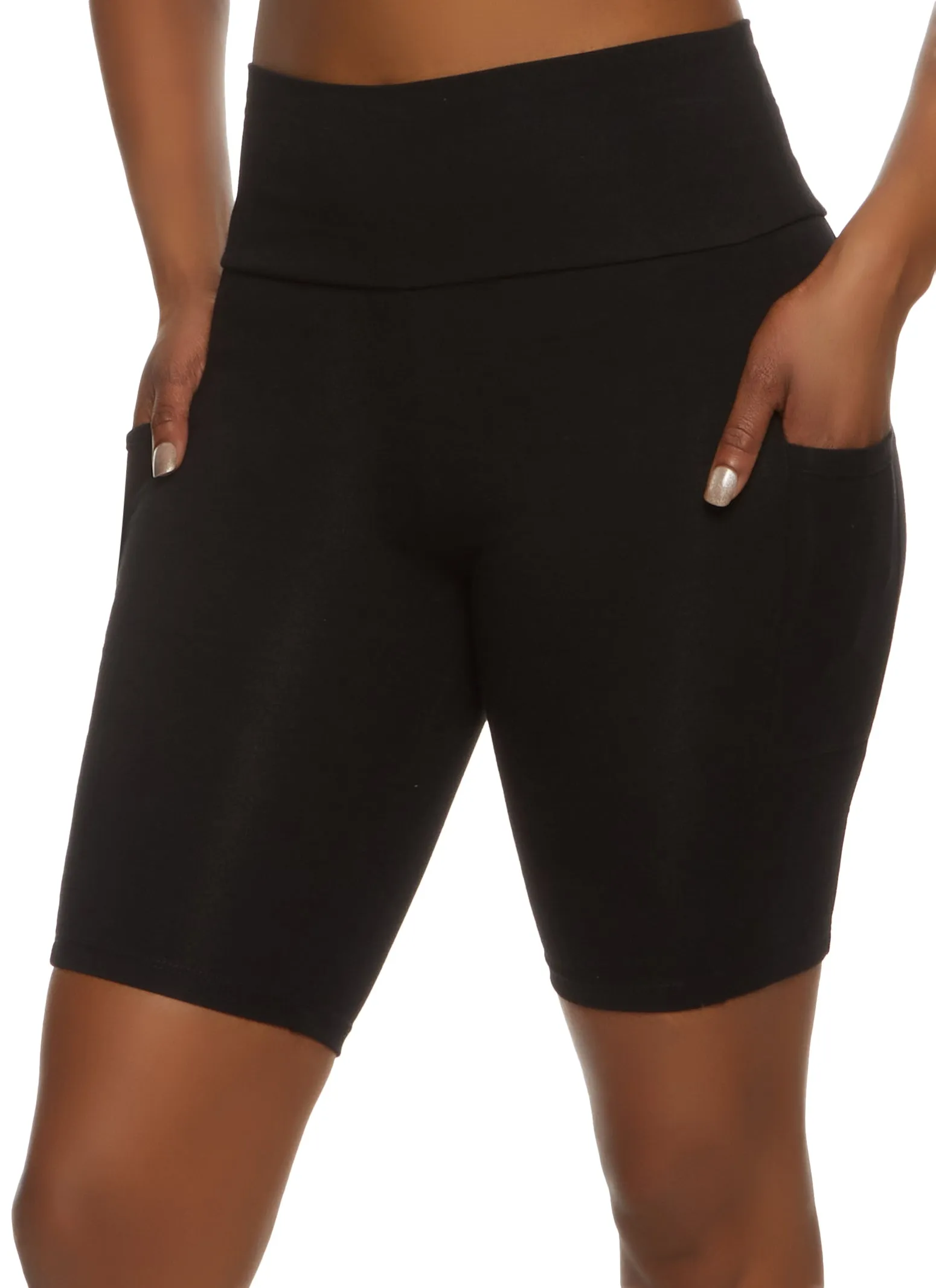 High Waisted Side Pocket Biker Shorts sold by Rainbow