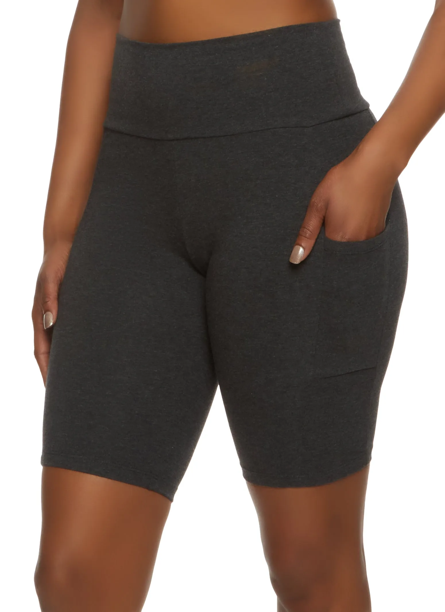 High Waisted Side Pocket Biker Shorts sold by Rainbow product image thumbnail 2