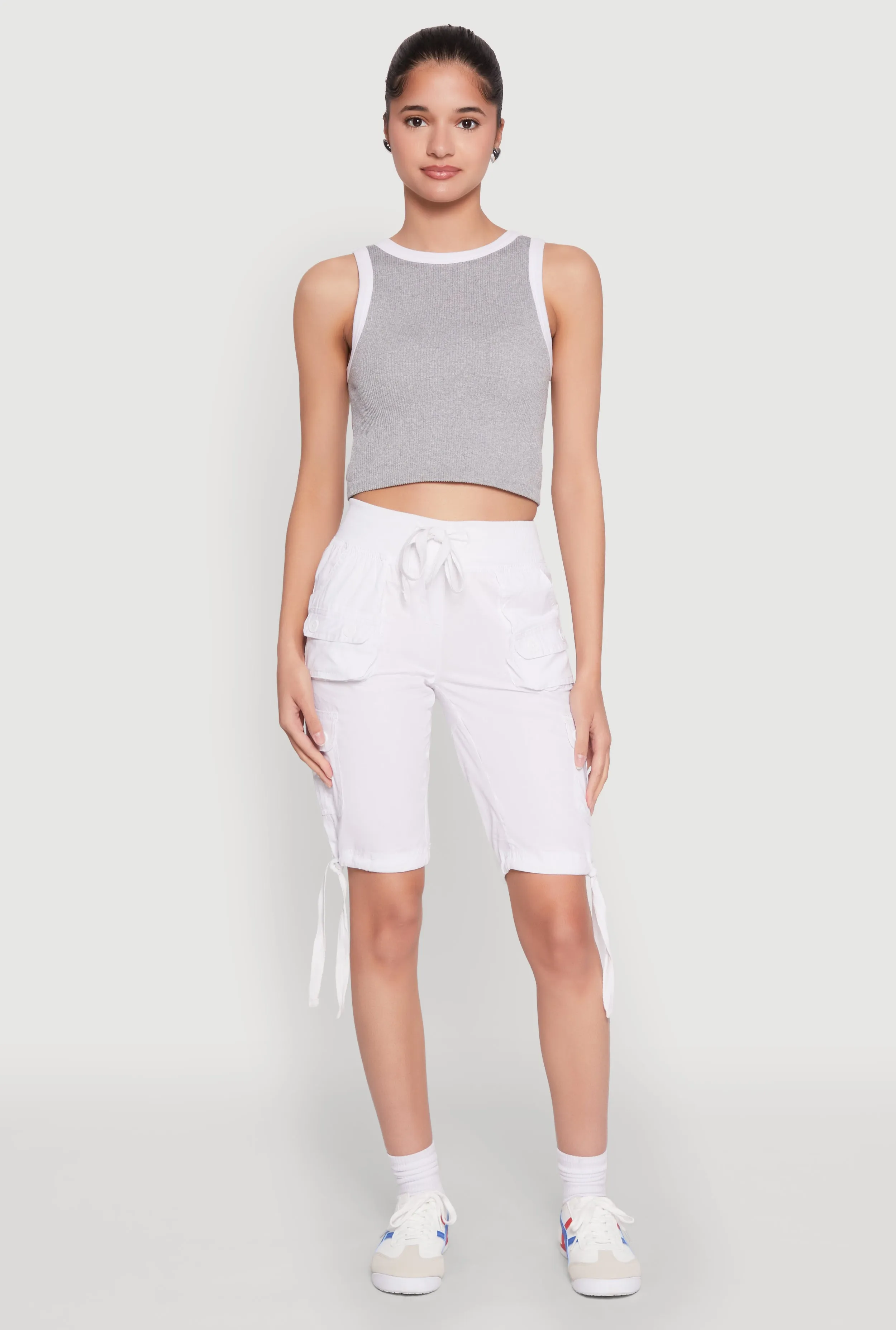 Drawstring Hem Cargo Pocket Bermuda Shorts sold by Rainbow product image thumbnail 2