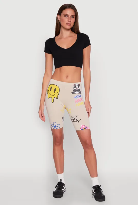 Nope Graphic Biker Shorts sold by Rainbow
