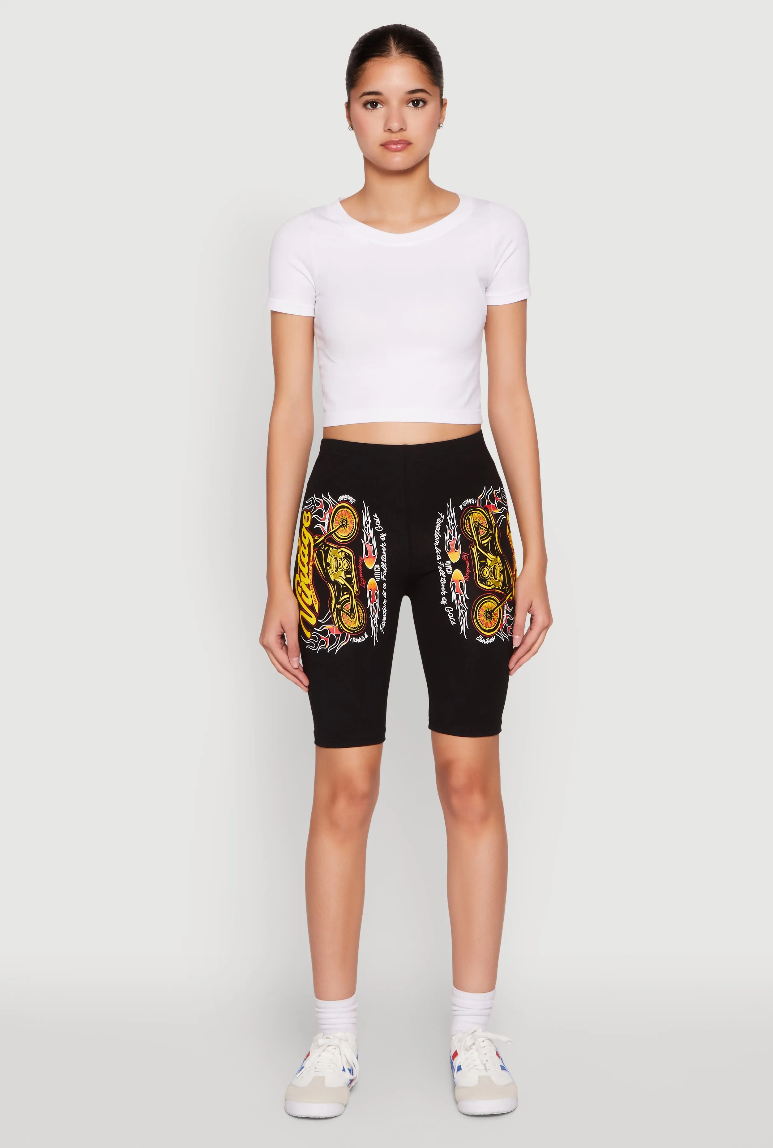 Vintage Motorcycle Biker Shorts sold by Rainbow