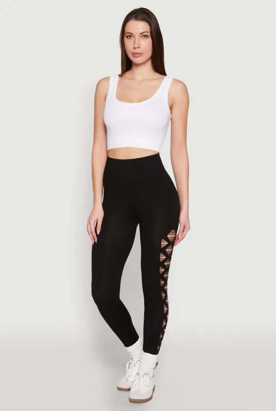 Side Laser Cut Seamless Leggings sold by Rainbow