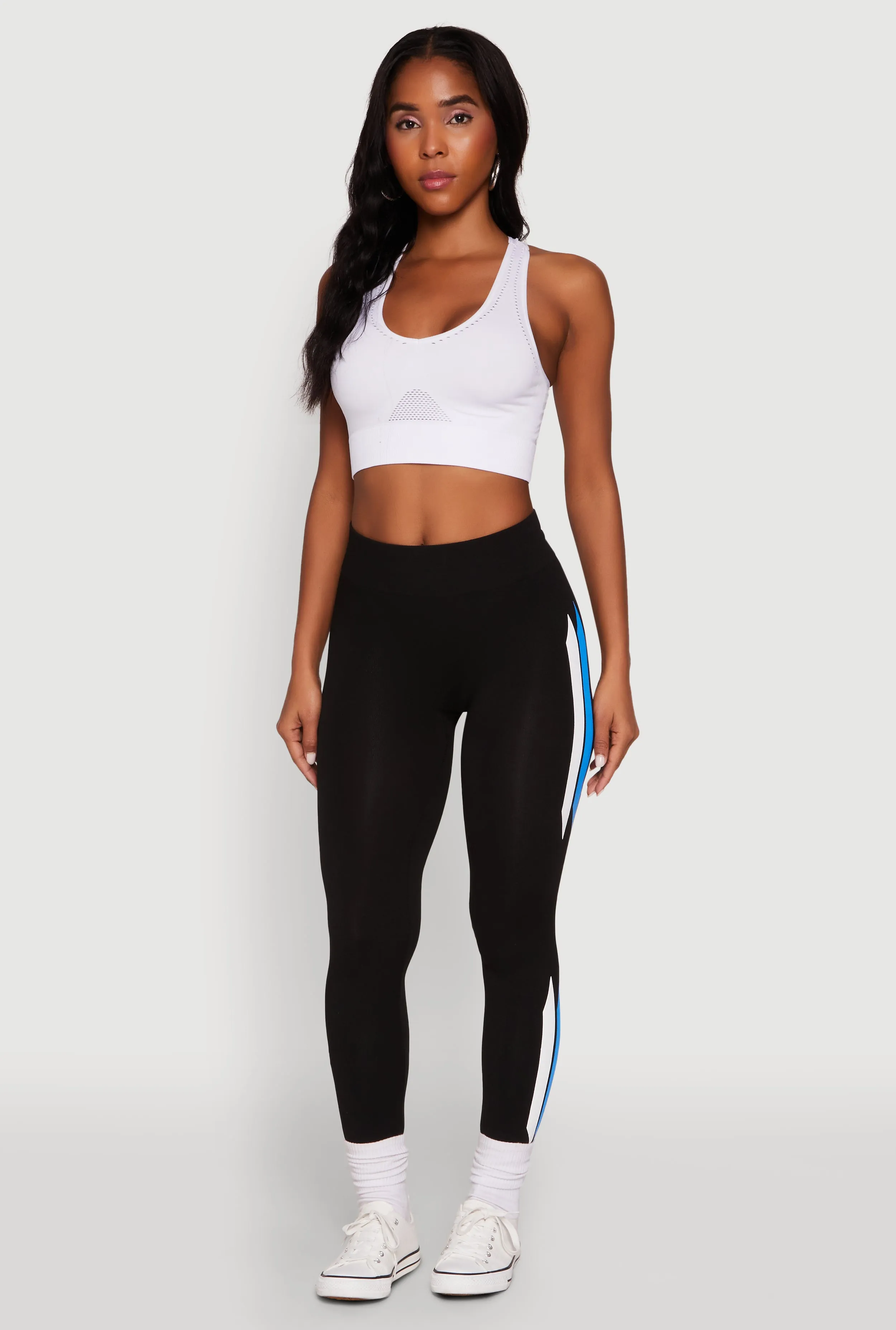 Side Stripe Graphic Leggings with Booty Lift Effect sold by Rainbow