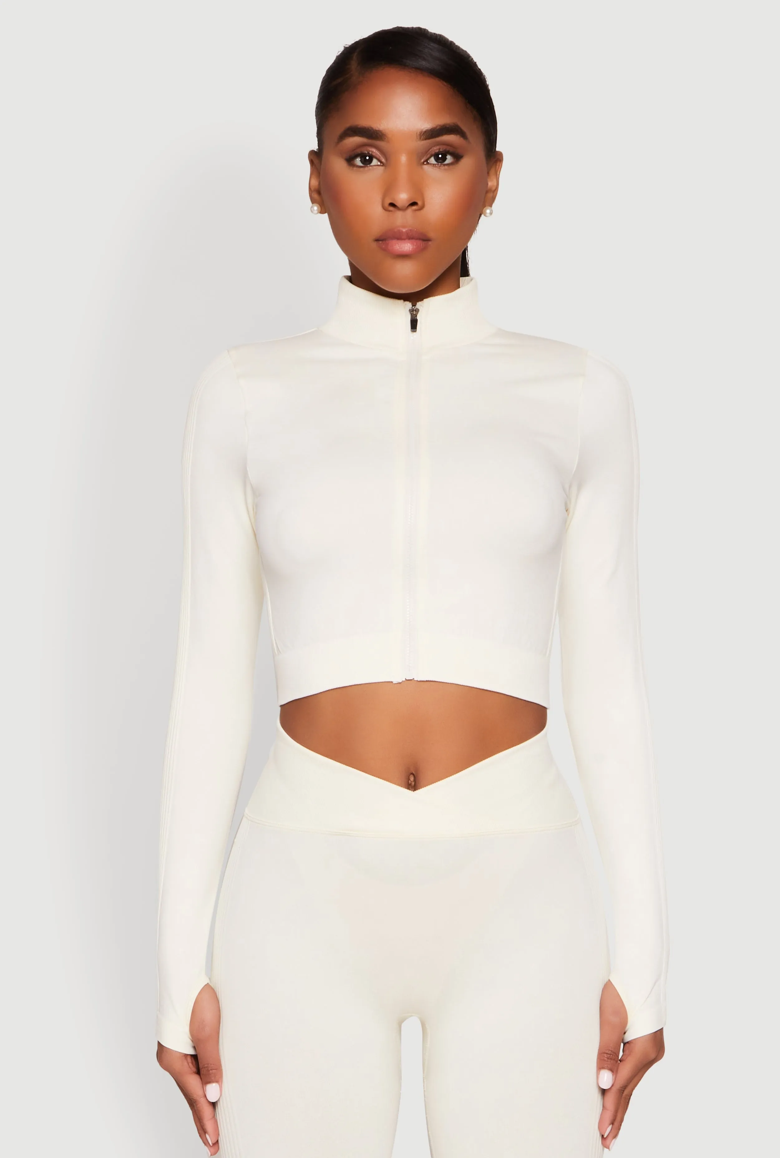 Seamless Mineral Wash Crop Track Jacket sold by Rainbow product image thumbnail 5