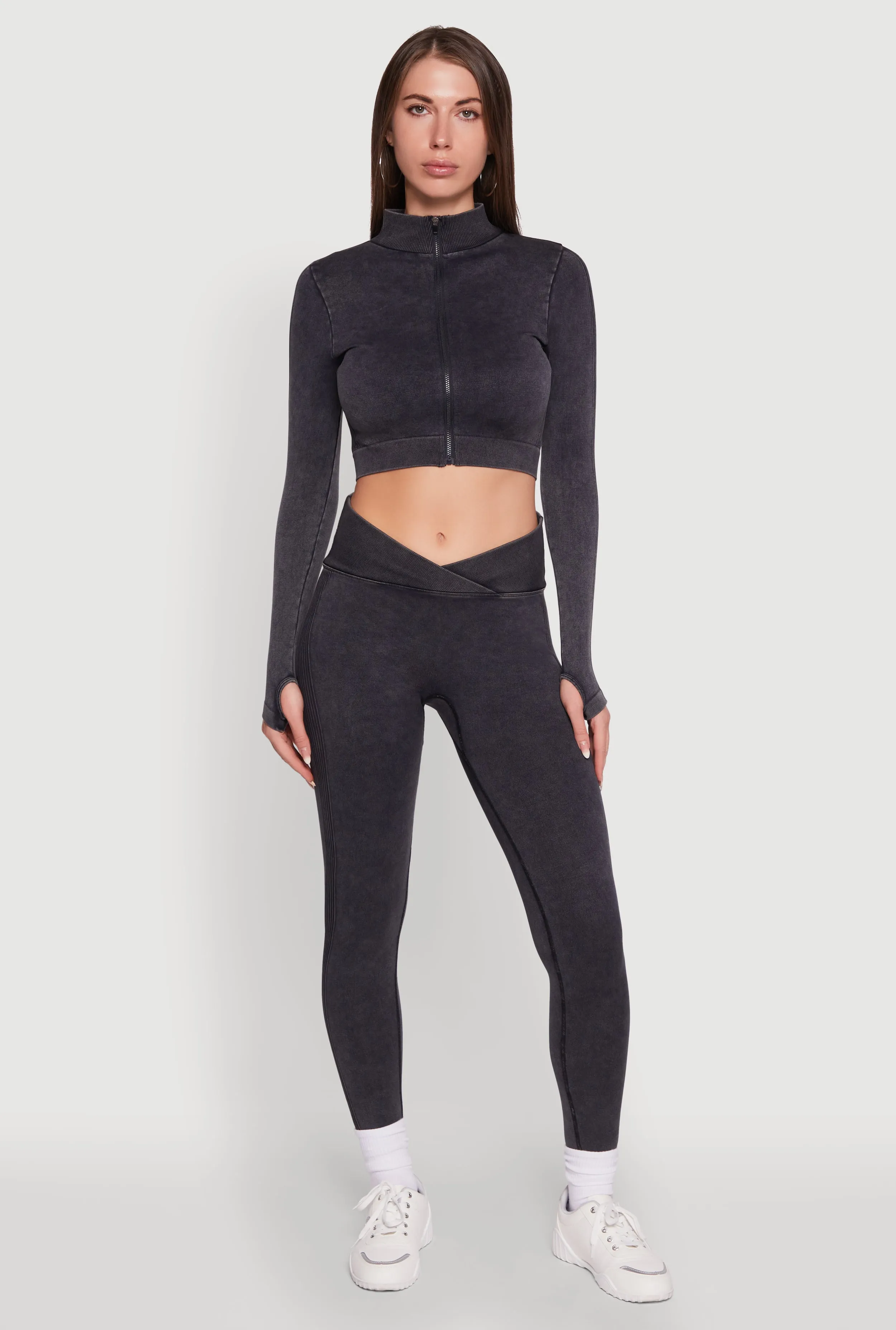 Seamless Mineral Wash Ruched High Waisted Leggings sold by Rainbow