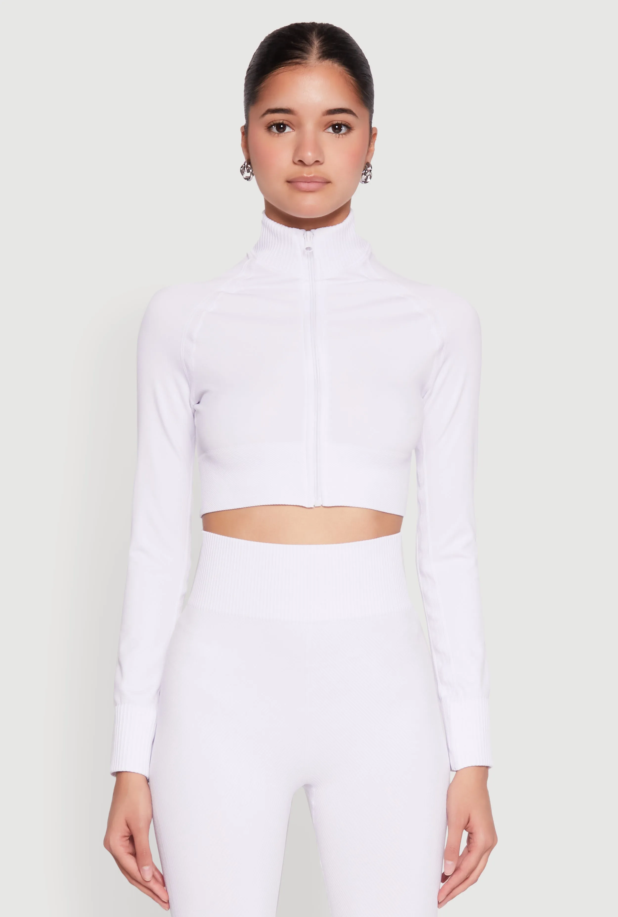 Seamless Mock Neck Zip Front Track Jacket sold by Rainbow product image thumbnail 2