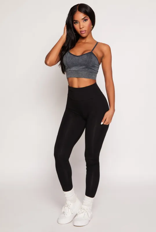 High Waist Cropped Pocket Leggings sold by Rainbow