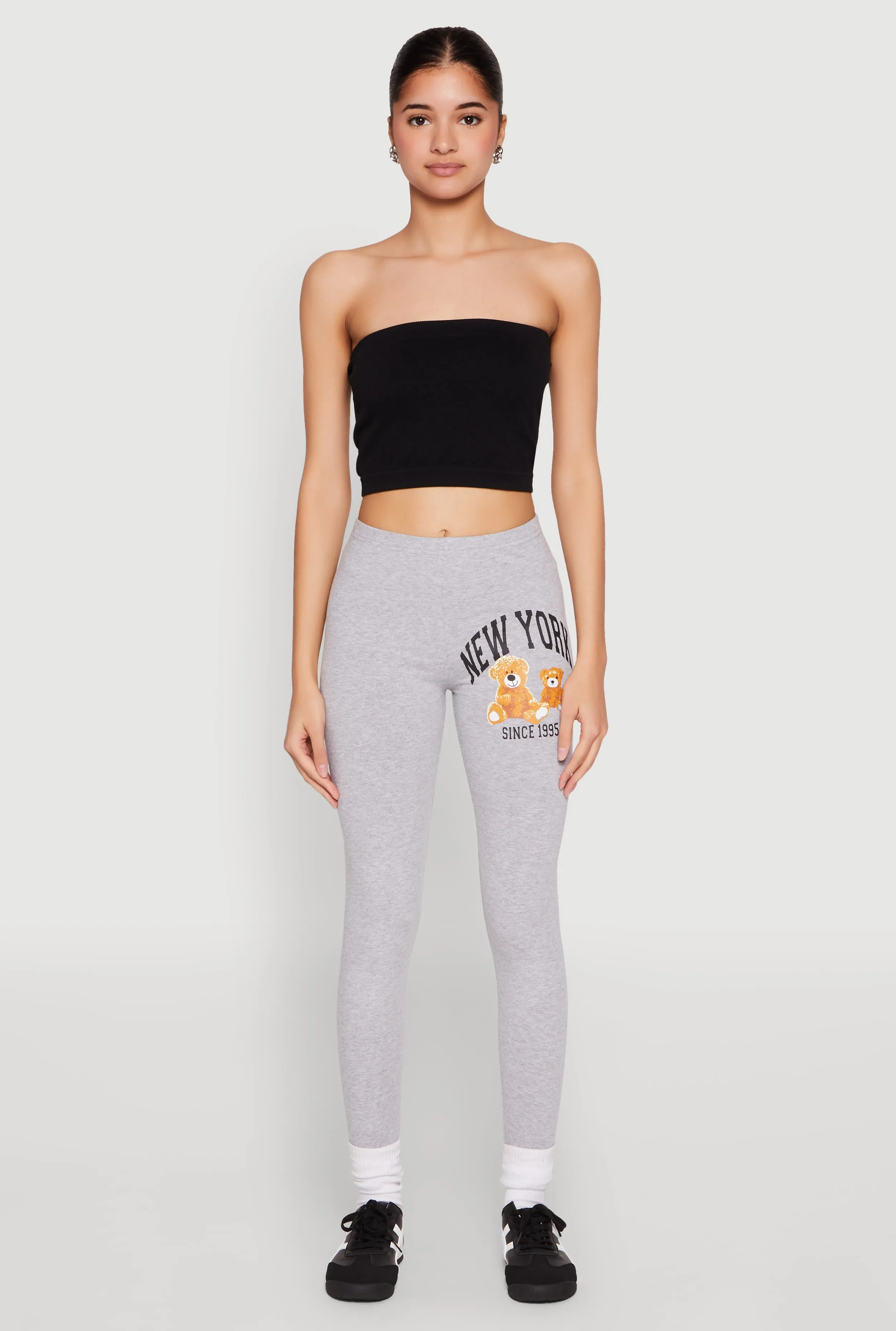 New York Since 1995 Bear Graphic Leggings sold by Rainbow