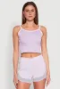 Side Marled Detail Cropped Cami sold by Rainbow
