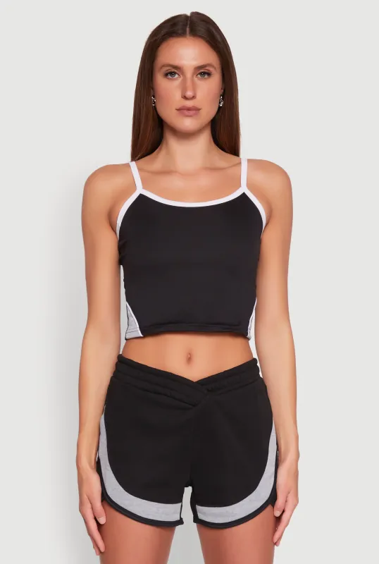 Side Marled Detail Cropped Cami sold by Rainbow