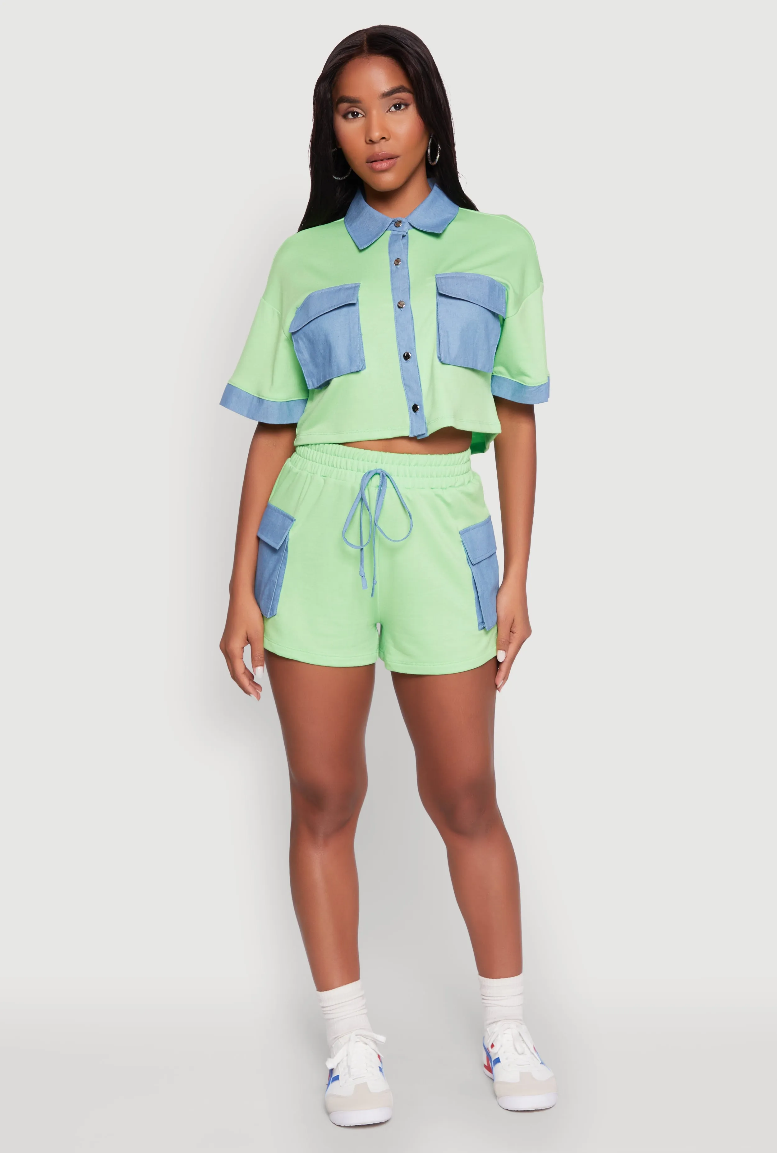 Chambray Cargo Pocket Sweatshorts sold by Rainbow product image thumbnail 3