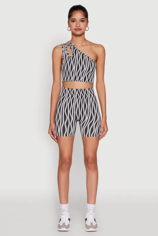 Compression Rib Activewear High Waisted Seamless Bike Shorts sold by Rainbow