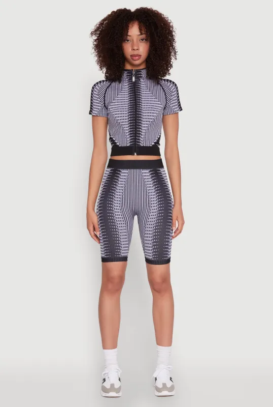 Seamless Geometric Patterned Biker Shorts sold by Rainbow