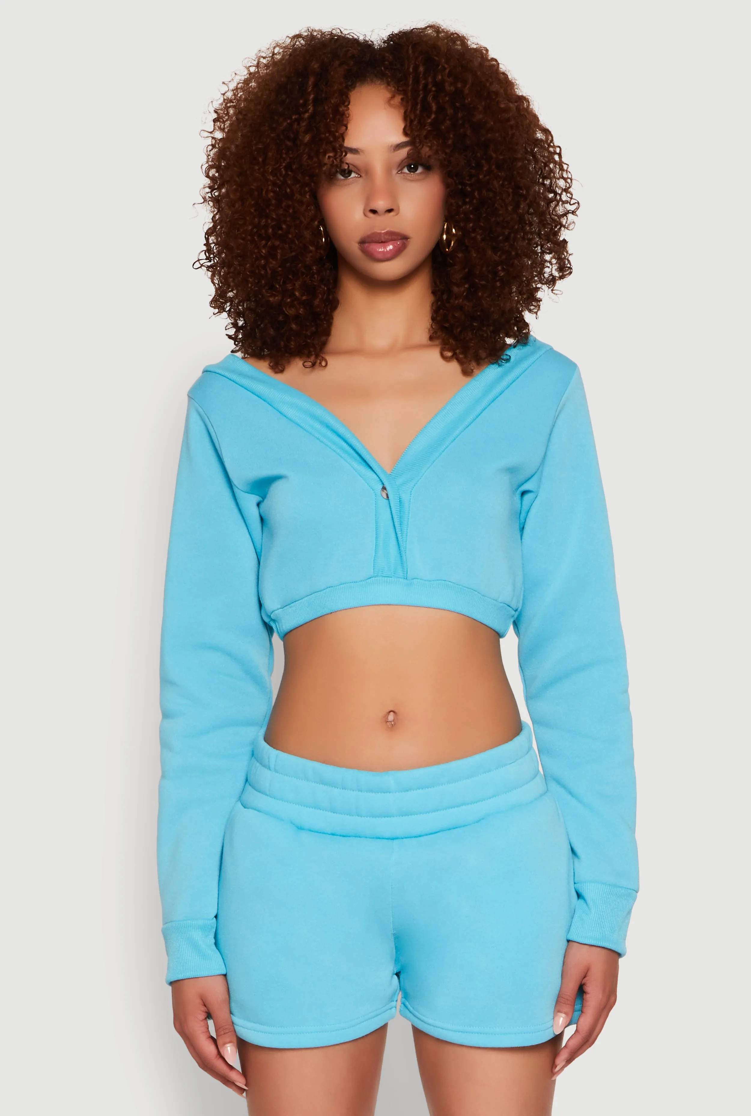 Fleece Plunge Cropped Sweatshirt sold by Rainbow product image thumbnail 5