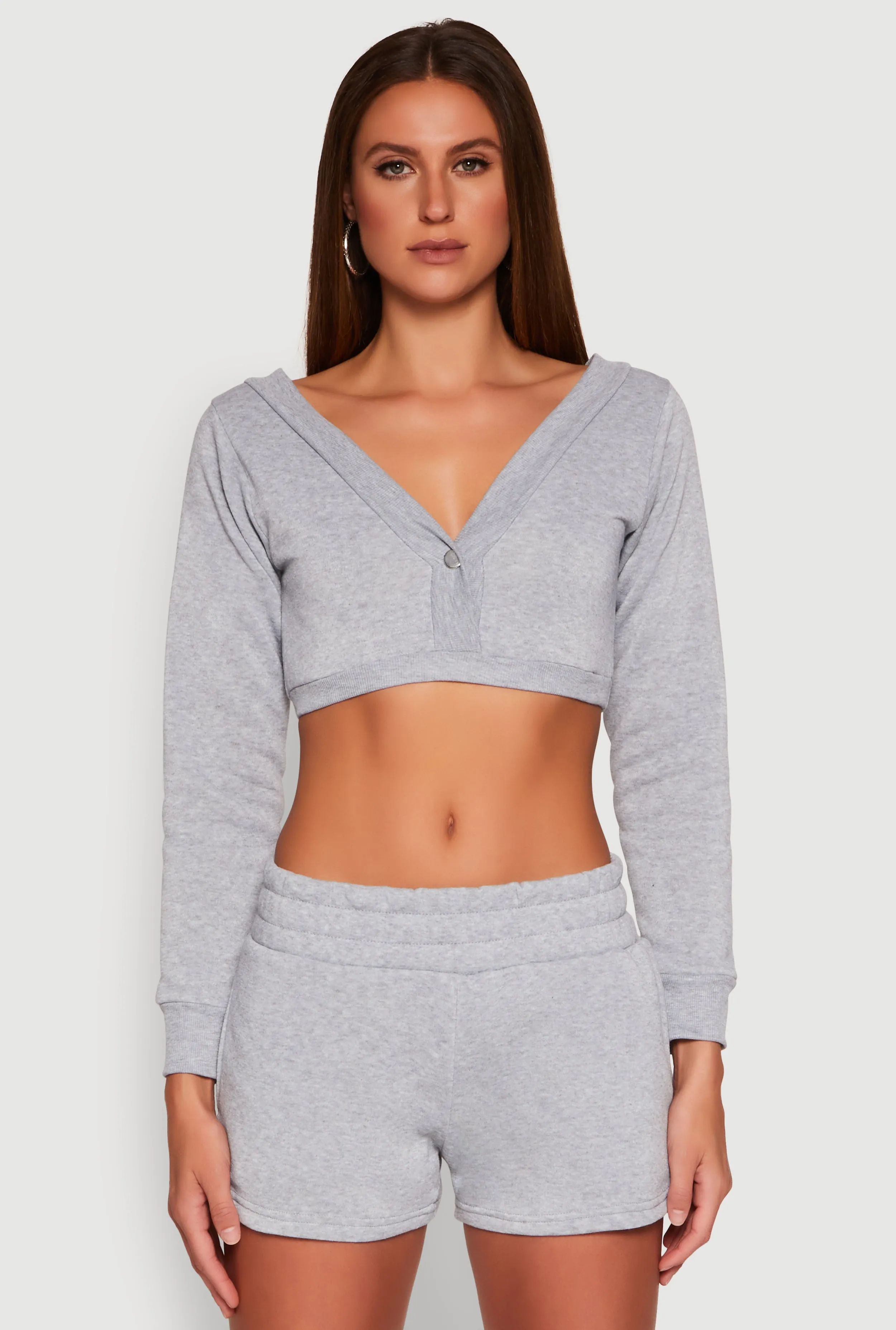 Fleece Plunge Cropped Sweatshirt sold by Rainbow product image thumbnail 2