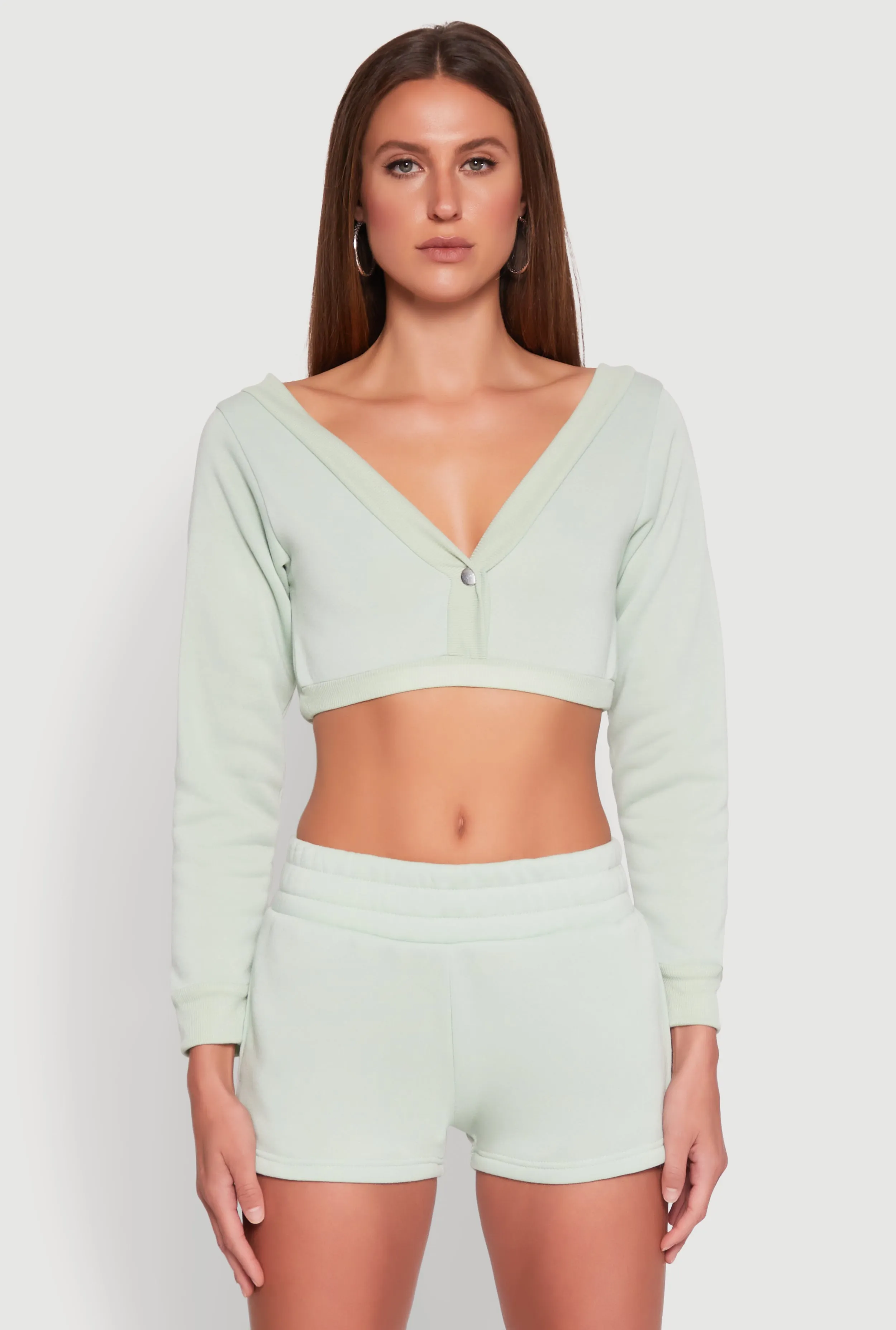 Fleece Plunge Cropped Sweatshirt sold by Rainbow product image thumbnail 3