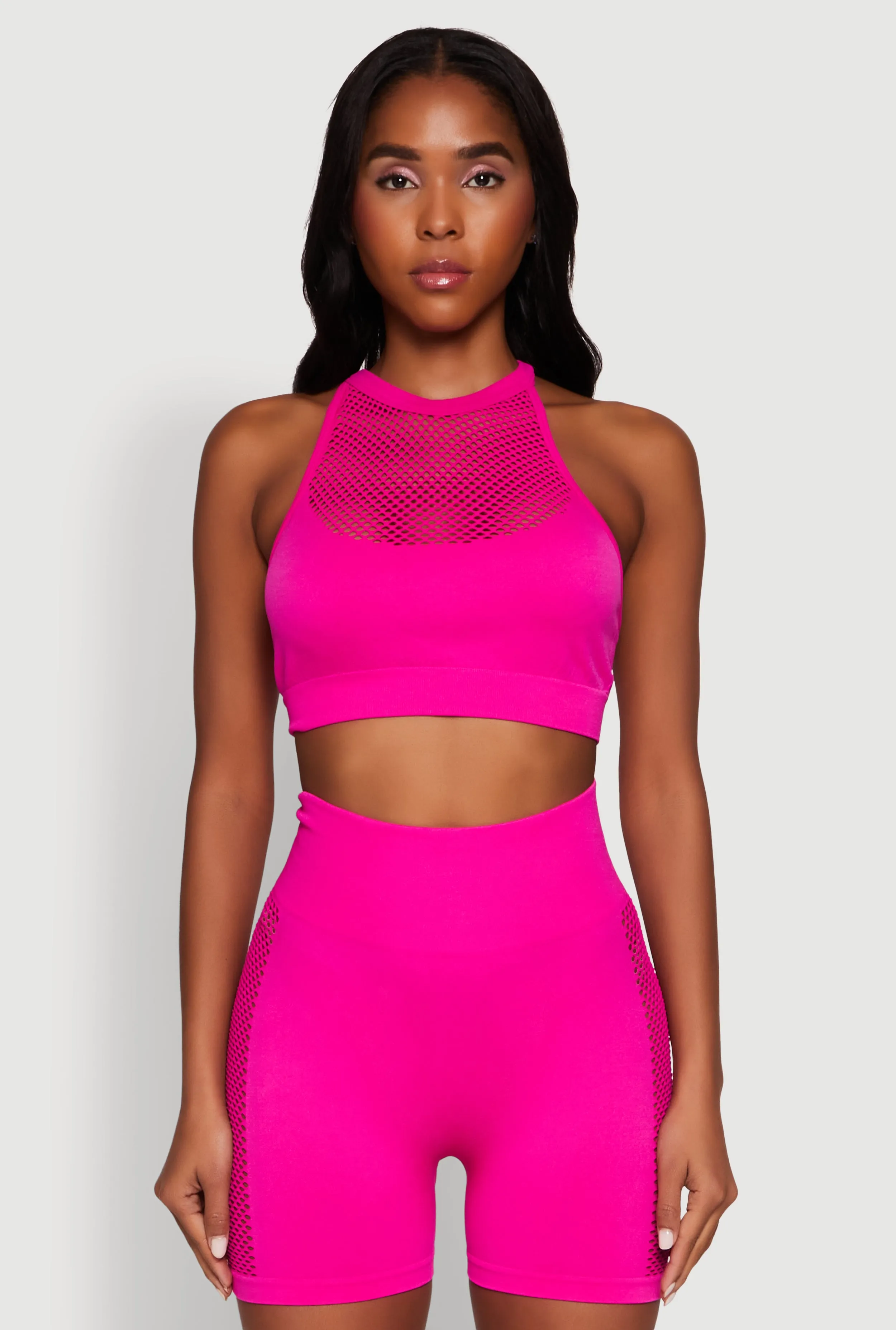 Seamless Laser Cut Caged Back Crop Top sold by Rainbow product image thumbnail 3
