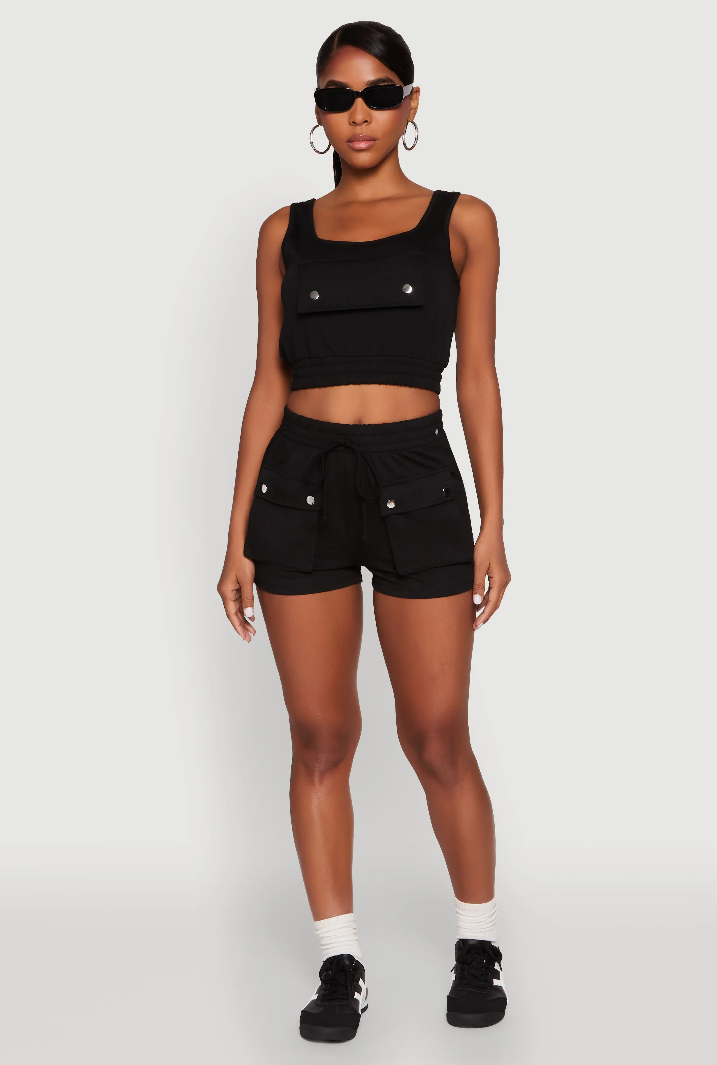 High Waist Cargo Pocket Sweatshorts sold by Rainbow