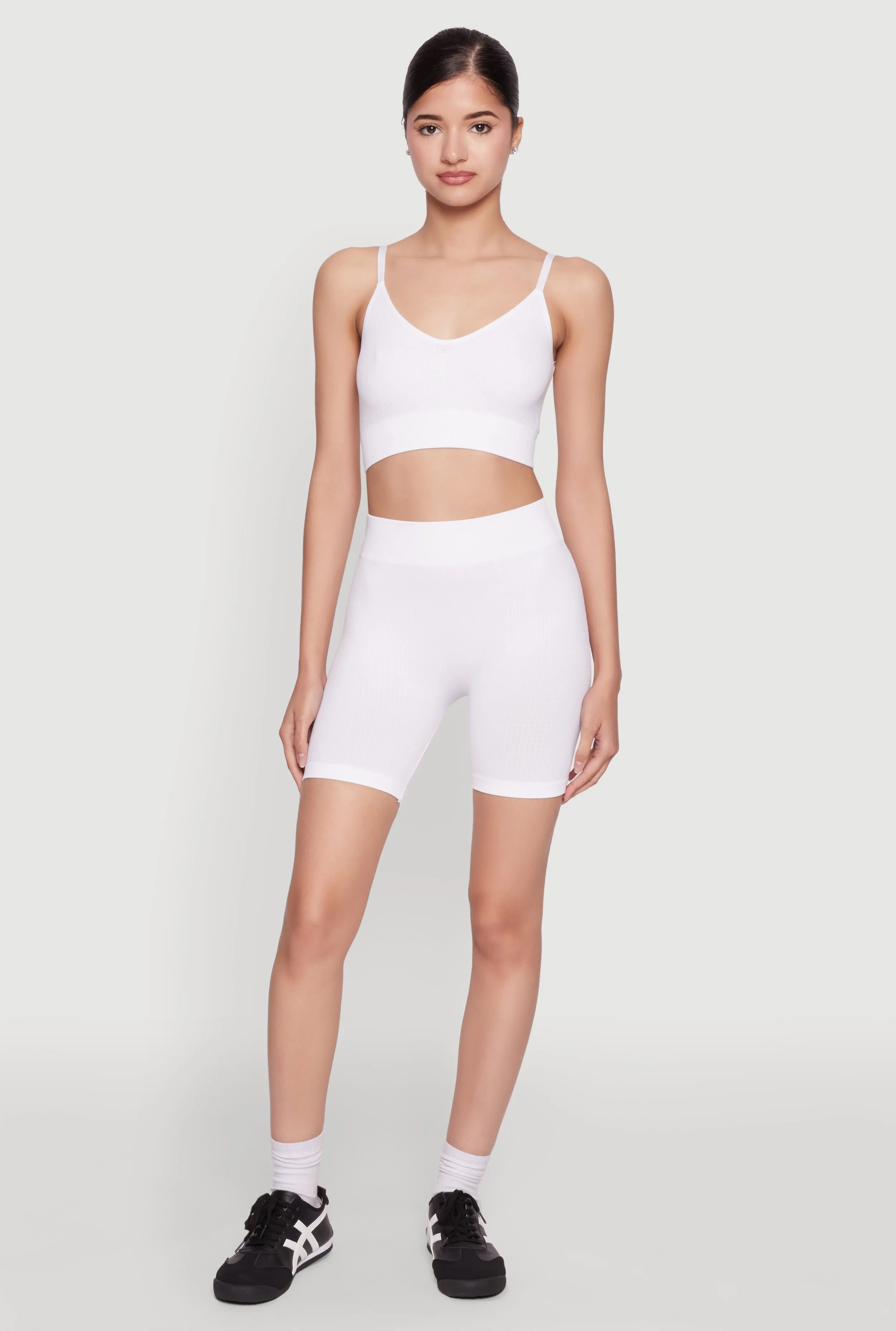 Seamless High Waisted Textured Knit Bike Shorts sold by Rainbow product image thumbnail 3