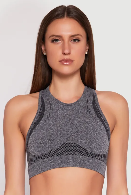 Seamless Racerback Active Crop Top sold by Rainbow