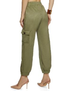 Faux Suede Drawstring Joggers sold by Rainbow
