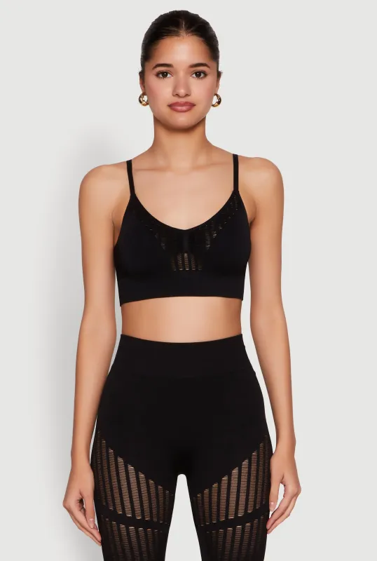 Seamless Laser Cut Cami Crop Top sold by Rainbow