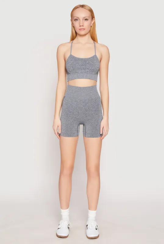 Seamless Marled Biker Shorts sold by Rainbow