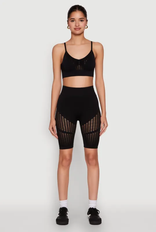 Seamless Laser Cut Biker Shorts sold by Rainbow
