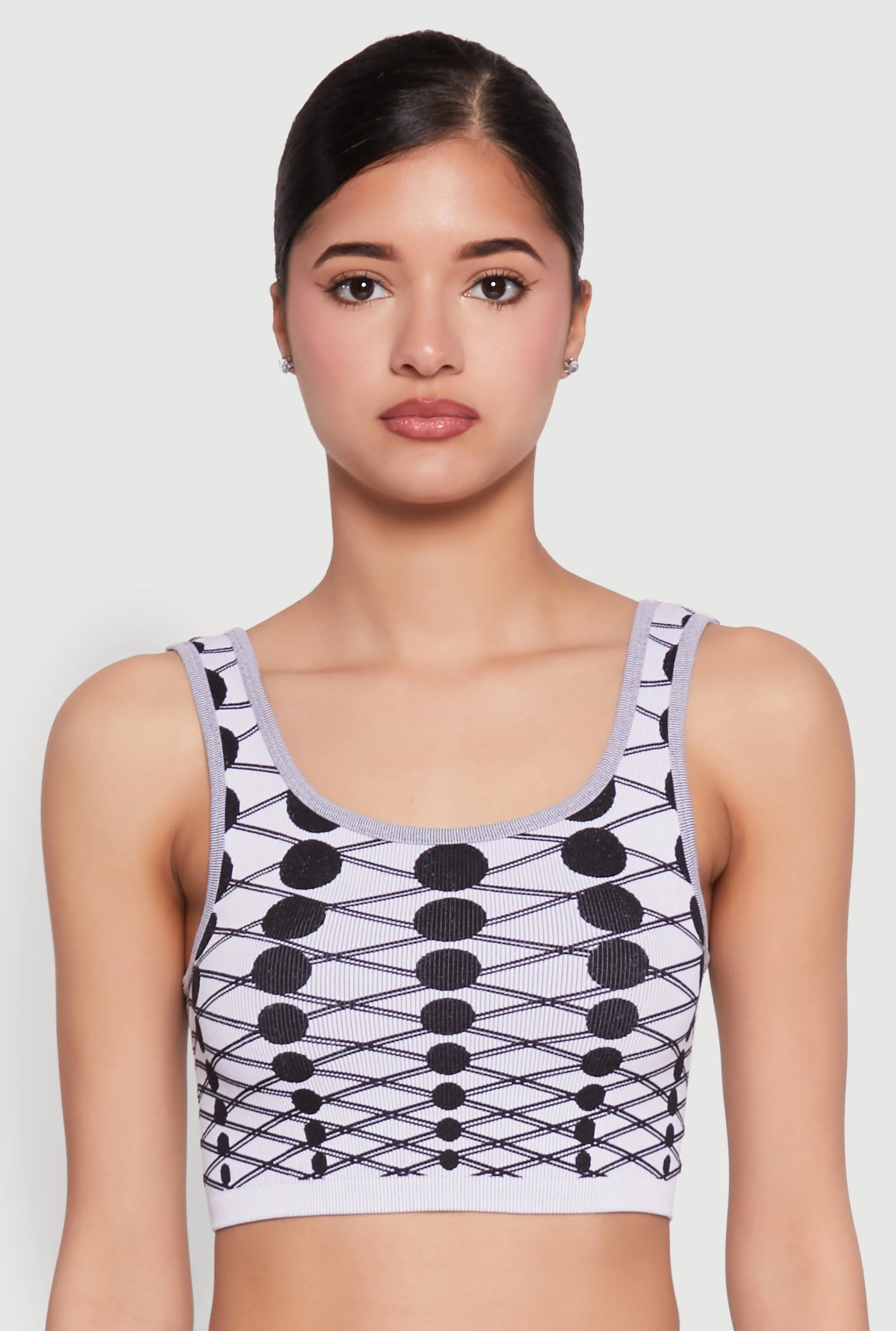 Seamless Geometric Print Crop Top sold by Rainbow