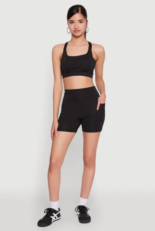 Side Zip Pocket Biker Shorts sold by Rainbow