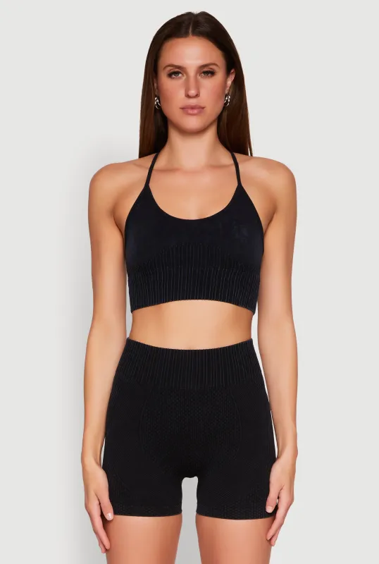 Seamless Ribbed Knit Sports Bra sold by Rainbow