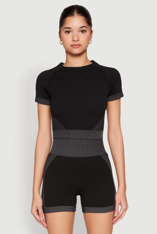 Striped Detail Seamless Crop Top sold by Rainbow