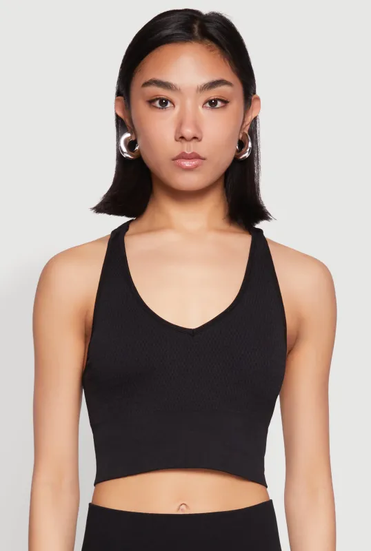 Keyhole Back Cropped Tank Top sold by Rainbow