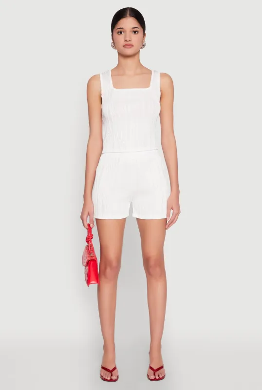 Plisse Knit High Waisted Shorts sold by Rainbow