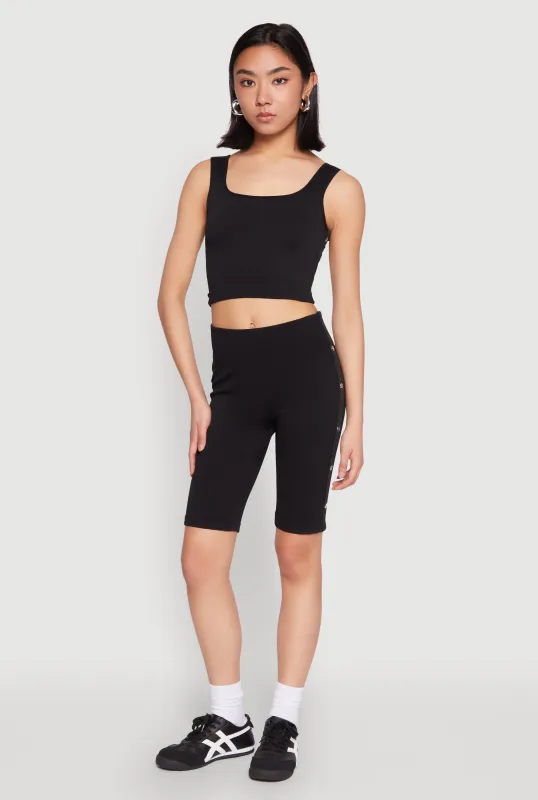 Grommet Side Biker Shorts sold by Rainbow