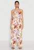 Floral Tie Waist Belted Strapless Overlay Jumpsuit sold by Rainbow