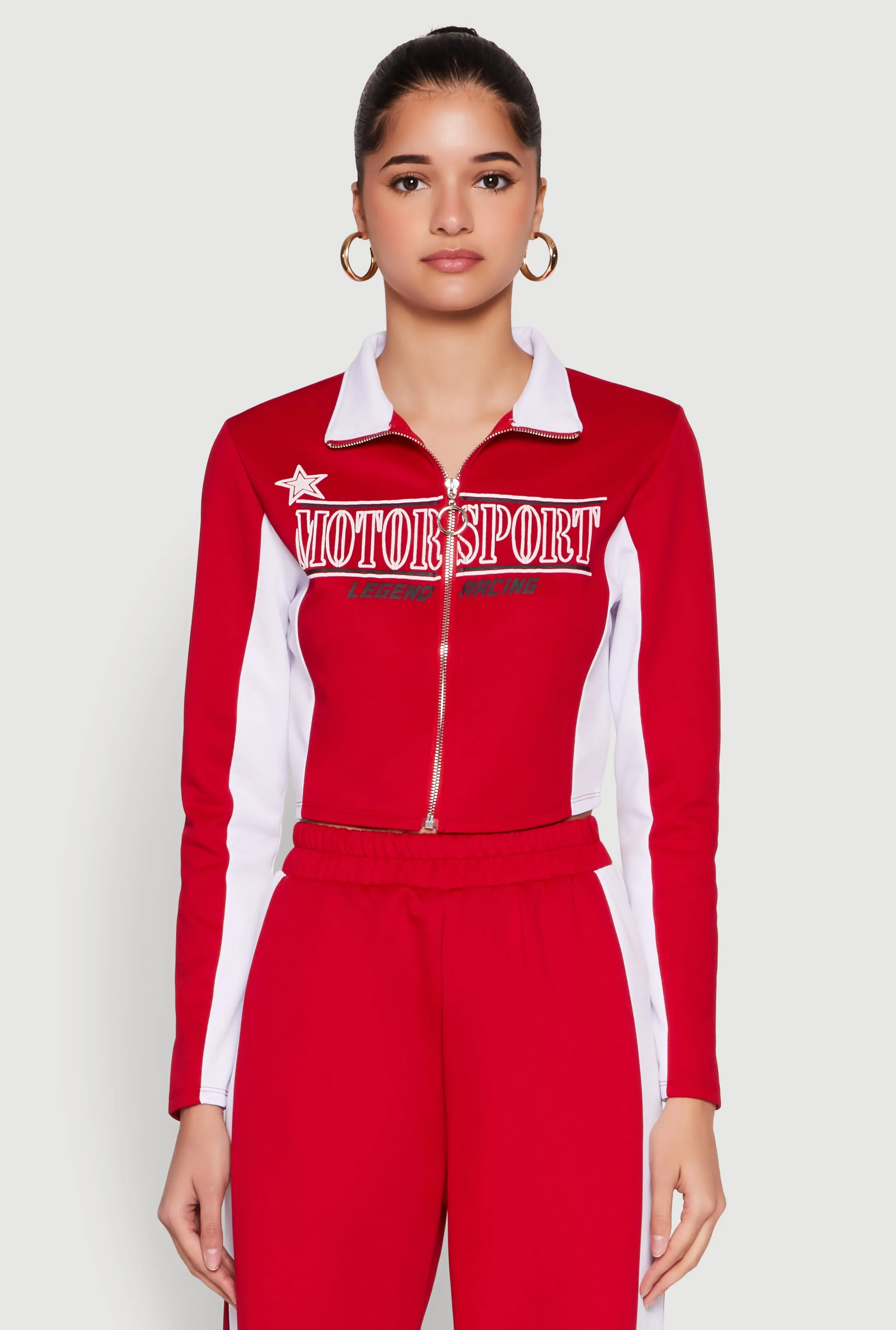 Motorsport Legend Racing Zip Front Crop Top sold by Rainbow product image thumbnail 2