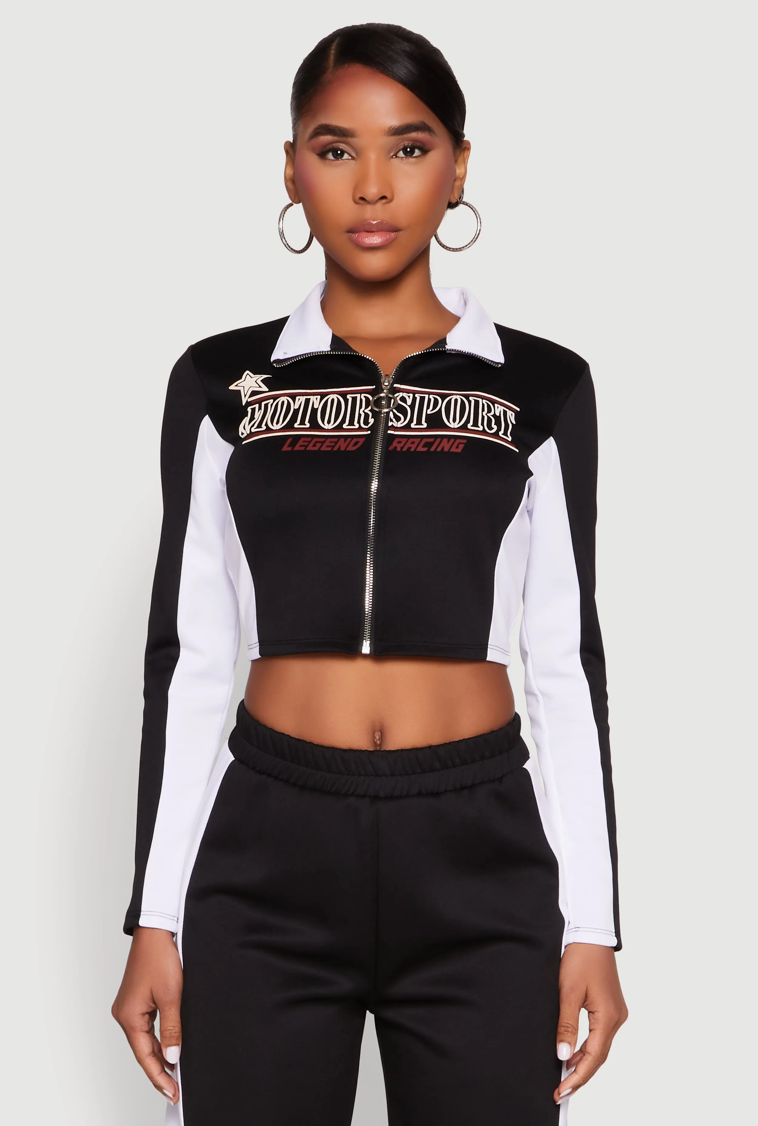 Motorsport Legend Racing Zip Front Crop Top sold by Rainbow