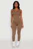 Trendy Sleeveless Crew Neck Skinny Leg Jumpsuit sold by Rainbow