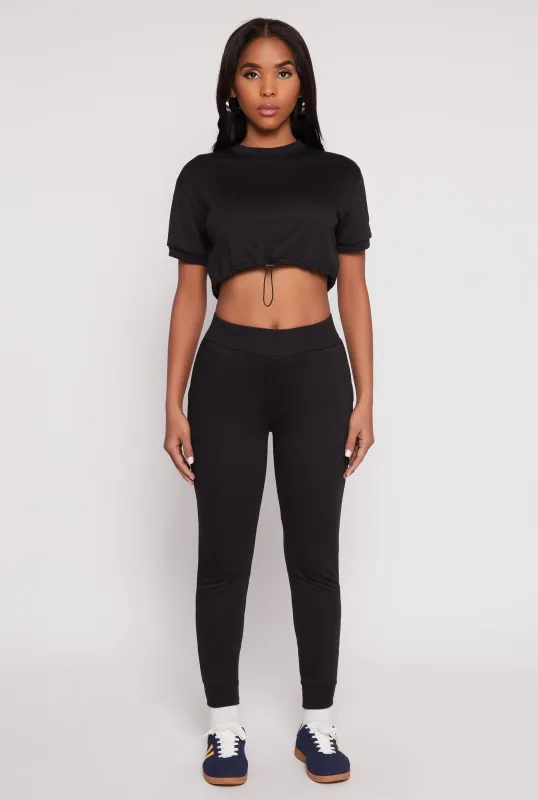 French Terry Pull On High Waisted Joggers sold by Rainbow